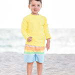 RUGGEDBUTTS® Baby/Toddler Boys Banana Yellow Long Sleeve Rash Guard - 18-24m