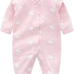 Baby One Piece Romper Soft Cotton Sleepwear Footed Jumpsuit for 0-12 Month Infant