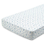 Delta Children Fitted Crib Sheets for Girls and Boys - 100% Organic Cotton Crib Sheet for Standard Crib and Toddler Mattresses - 28x52 Inch - GOTS Certified (Pack of 2), Blue Botanicals