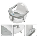 Newborn Infant Baby Bath Seat, Non-Slip Infants Baby Bath Chair for Bathtub, Cute Shape Baby Shower Chairs for Tub Sitting up, Surround Bathroom Seats for Baby 6-18 Months (Grey Baby Bathtub Seat)