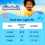 Pampers Swim Diapers - Splashers - Size 2-3, 20 Count, Gap-Free Disposable Baby Swimming Pants
