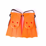 Kids Swimming Fins, 1 Pairs Kids Diving Short Flippers PVC Adjustable Swimming Training Fins, Lightweight Scuba Flippers for Kids(Orange,US:8C-12C)