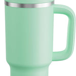 40 oz Tumbler with Handle and Straw: Stainless Steel Insulated Tumbler Keeps Cold for 24 Hours, Leakproof Travel Cup Fits in Cup Holder and BPA-Free, Cotton Candy