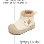 Vecull Baby Girl Boots Soft Warm Winter Walking Shoes with Anti Slip Sole Lightweight Cute Infant Toddler Snow Boots