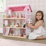 Delta Children Little Gem Dollhouse - 3-Story Dollhouse with 4 Rooms - Includes 16 Accessories - Fits 5-inch Dolls - Pretend Play Dream Gift for Ages 3+
