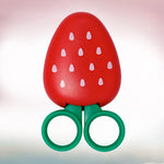 Refrigerator Paste Cutter Safety Scissors Mini Cute Strawberry Shape Portable Paper Cutters Set for Scrapbook Crafts Photo Album Decoration Greeting Cards Embroidery Scissor