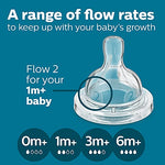 Philips AVENT Anti-Colic Baby Bottle Flow 2 Nipple, 4pk, SCY762/04