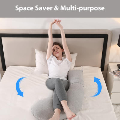 Elehealthy Pregnancy Pillow Maternity Pillow for Side Sleeping Soft Pregnancy Body Pillow for Pregnant Women, Maternity Pillow with Detachable and Adjustable Pillow Cover