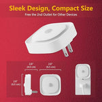 YUNLEX 2 Pack Plug in Night Light with Motion Sensor & Dusk to Dawn Sensor, 3 Sensor Modes, Red Night Lights Plug into Wall, Dimmable Nightlight for Bedroom, Bathroom, Indoor, Gifts for Adults, Kids