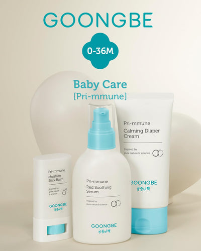 GOONGBE Pri-mmune Calming Diaper Cream - Korean Baby Diaper Cream with Zinc Oxide and Panthenol - Treats, Soothes - Soft Matte Skin, Allergen-Free, 2.7oz.