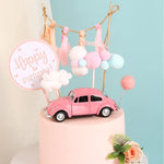 Berry President 1967 Classic Beetle Bug Vintage 1/32 Scale Diecast Metal Pull Back Car Model Toy for Gift Kids (Rose)