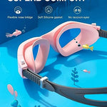 ZIONOR Kids Swim Goggles, G1MINI SE Anti-Fog Crystal Clear Swimming Goggles for Kids Age 6-14, Leak Proof Kids Swimming Goggles for Children Boy Girl with UV Protection (Red)