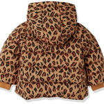 Amazon Essentials Baby Girls' Heavyweight Hooded Puffer Coat, Water-Resistant, Camel Cheetah Print, 12 Months