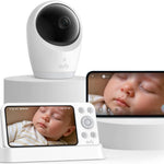 eufy Security Baby Monitor E21 with 4K UHD Camera, 5'' 720p Display, 8X Zoom, Hybrid Wi-Fi and No Wi-Fi Connection, 24/7 Recording in app, Pan-Tilt, Portable Camera with Built-in Battery, ANR