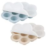 PandaEar 2 Pack Baby Food Freezer Tray with Lids, Silicone Baby Food Storage Container for Homemade Baby Food, Fruit, Purees and Breastmilk (Blue/Tan)