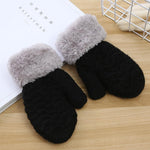 INOGIH Kids Toddlers Winter-Warm-Knit-Mittens 2-6TSoft-Elastic Thick-Lined Gloves for Cold Weather