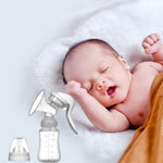 Manual Breast Pump with Adjustable Suction - BPA-Free Silicone Hand Pump for Breastfeeding Mothers (150ml)
