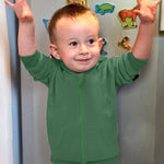 ZOELNIC Toddler Boy Clothes Fall Winter Jacket Hooded Sweatshirt Tops Cool little Dude Letter Printed Long Sleeve Hoodie (Green, 12-18 Months)