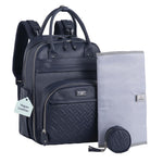 BabbleRoo Diaper Bag Backpack - Baby Essentials Travel Tote - Multi Function Water Resistant Diaper Bag, Travel Essentials Baby Bag with Changing Pad, Stroller Straps & Pacifier Case - Dark Gray