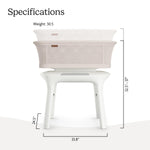 UPPAbaby Soma Smart Bassinet – 5 motions + 5 speeds + 4 Sounds with MotionSync Technology – Height Adjustable – Included Mattress, Sheet + Storage Basket – Charlie (Sand Mélange)