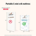 Dream On Me Holly 3” Mini/Portable Crib Mattress, Greenguard Gold & BSA Certified, Fits Portable & Mini Cribs, Lightweight Fiber Core, Waterproof Vinyl Cover (38"x24"x3")