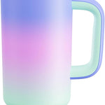 40 oz Tumbler with Handle and Straw: Stainless Steel Insulated Tumbler Keeps Cold for 24 Hours, Leakproof Travel Cup Fits in Cup Holder and BPA-Free, Cotton Candy