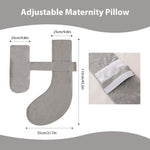 Elehealthy Pregnancy Pillow Maternity Pillow for Side Sleeping Soft Pregnancy Body Pillow for Pregnant Women, Maternity Pillow with Detachable and Adjustable Pillow Cover