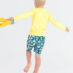 RUGGEDBUTTS Boys UPF50+ Sun Protection Animal Swim Trunks - Fish Friends, 2T