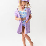 RuffleButts Terry Full-Zip Cover Up - Lavender - 3T