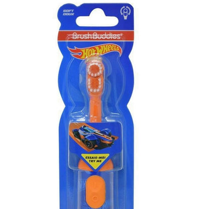 Brush Buddies Hot Wheels Kids Electric Toothbrush – Soft Bristle Powered Toothbrush for Toddlers and Children Ages 4-7, Fun Character Design, Easy Grip Handle, Ideal for Daily Oral Care