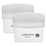 Maxxima LED Night Light with Dusk to Dawn Sensor - Featuring 25 Lumens, Plug in, Ideal for Bedrooms, Bathrooms, Basements, Hallways, and Senior Living, Cool Light - 2 Pack