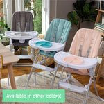 Ingenuity Sun Valley Compact Folding Baby High Chair, Food-Grade Safe Plate, Safety Harness, for Ages 6 Months and Up, Unisex - Pink