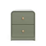 Storkcraft Next Santos 2-Drawer Nightstand (Olive with Natural) – GREENGUARD Gold Certified, Pre-Installed Drawer Tracks for Easier Assembly, Nightstand Organizer for Kids Bedroom