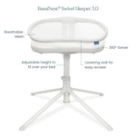 HALO BassiNest Swivel Sleeper 3.0 – Over-Bed Baby Bassinet with 360 Rotation, Adjustable Height, Breathable Mesh, Safe Close Sleeping, Lowering Wall for Easy Access, Feeding & C-Section Recovery