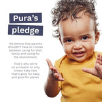 Pura Flushable Toddler Wipes 3 x 60 Wipes (180 Wipes), 100% Plastic Free, 99% Water, Hypoallergenic & Fragrance Free, Totally Chlorine Free, Kids Toilet Wipes, Potty Training