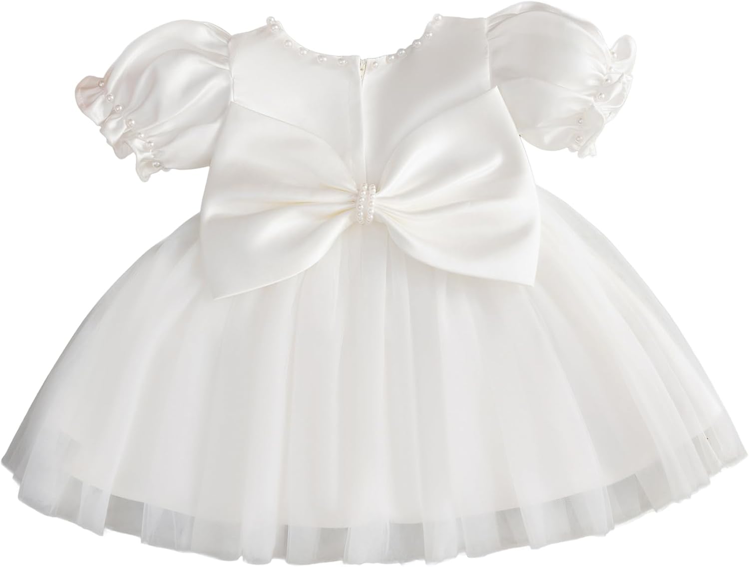 Toddler Baby Flower Girls Dress Wedding Guest Satin Birthday Party Formal Pageant Tulle Dress for Baby Girl