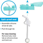 Amazon Brand - Mama Bear Silicone Weighted Straw Sippy Cup, 9 Ounces, Pack of 2, Blue/Green