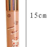 Sluswallow Brown Cartoon Bear Polychrome Color Retractable Ballpoint Pen, Kawaii Cute Multicolor Pens For School Office Student Supply Pens and Refills Ballpoint Pens
