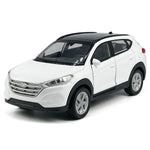 1:36 Scale Tucson Toy Car Model Metal Diecast SUV Toy Vehicle, Doors Open Pull Back, Toys for Boys 3 4 5 6 7 Year Old Toddler Kids Gifts, Men Collection, Home Office Décor Cake Topper, White