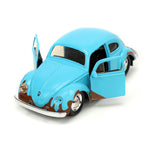 Jada Toys Disney Lilo and Stitch 1:32 Volkswagen Beetle Die-cast Car w/ 1.65" Stitch Figure, Toys for Kids and Adults