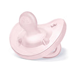 Chicco PhysioForma Silicone Orthodontic Pacifier for Babies 0-6m, One-Piece 100% Soft Silicone, Supports Breathing, Satin-Textured Nipple, Included Sterilizing Case, BPA Free, 2-Pack, Soft Pink
