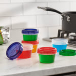 Elegant Disposables Baby Food Storage Containers 4 oz Food Storage Jars with Color Twist Lids Plastic Freezer Storage Pack of 24