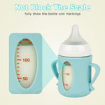 Silicone Sleeves for Pigeon Baby Bottles 5.4oz,Anti Breakage Glass Baby Bottle Holder with Handles 2 Pack