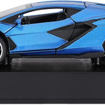 SASBSC Lambo Toy Cars Sian Fkp37 Diecast Metal Model Car with Light and Sound Pull Back Car Toys for Boys Age 3 + Year Old (Blue)