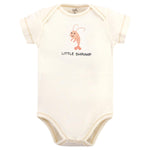 Touched by Nature Unisex Baby Organic Cotton Bodysuits, Fortune Cookie, 3-6 Months