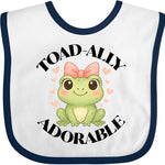 inktastic Girls Cute Toadally Adorable Frog Baby Bib