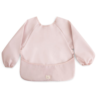 Pink baby bib on a white background