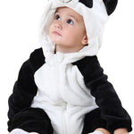 Unisex Baby Flannel Romper Animal Onesie Costume Hooded Cartoon Outfit