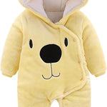 Fairy Baby Newborn Baby Snowsuit Bear Onesie Footie Romper Winter Thick Fleece Jumpsuit Infant Coat for Girls Boys 0-12M