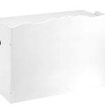 Amazon Basics Kids Wooden Toy Storage Chest with Safety Lid, Spacious Organizer for Bedroom, White, 30" x 18" x 19"